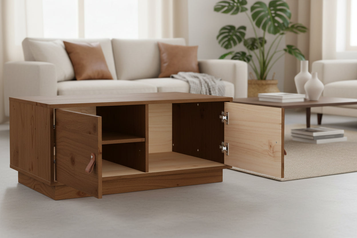 Salontafel 80X50X35 Cm Massief Grenenhout