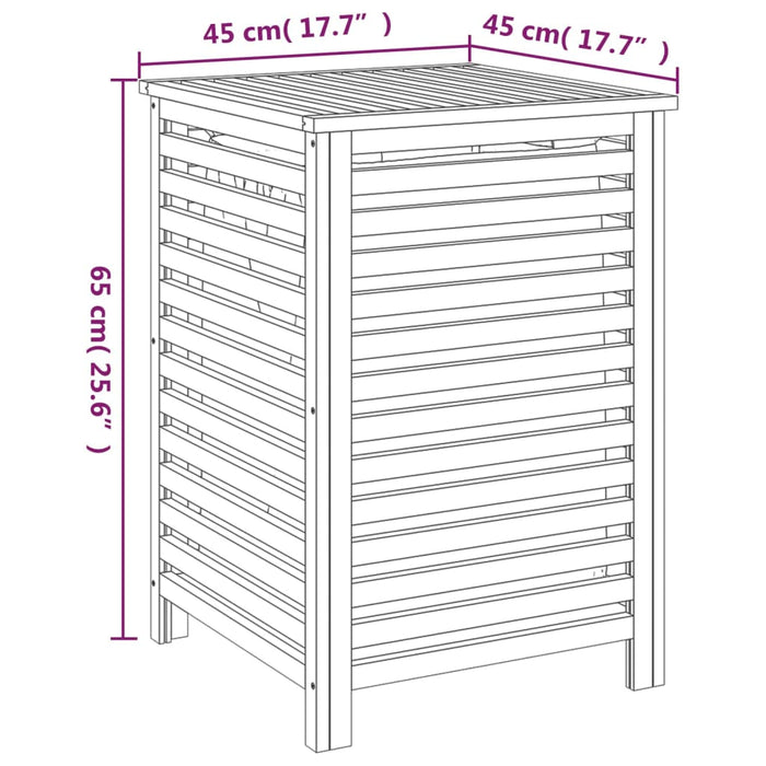 Wasmand 45X45X65 Cm Massief Walnotenhout