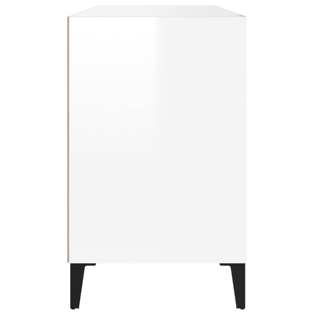 Schoenenkast 02X36X60 Cm Bewerkt Hout Hoogglans Wit