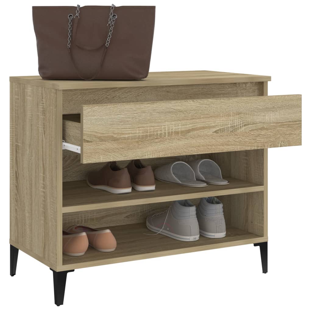 Schoenenkast 70X36X60 Cm Bewerkt Hout Kleurig Sonoma Eiken