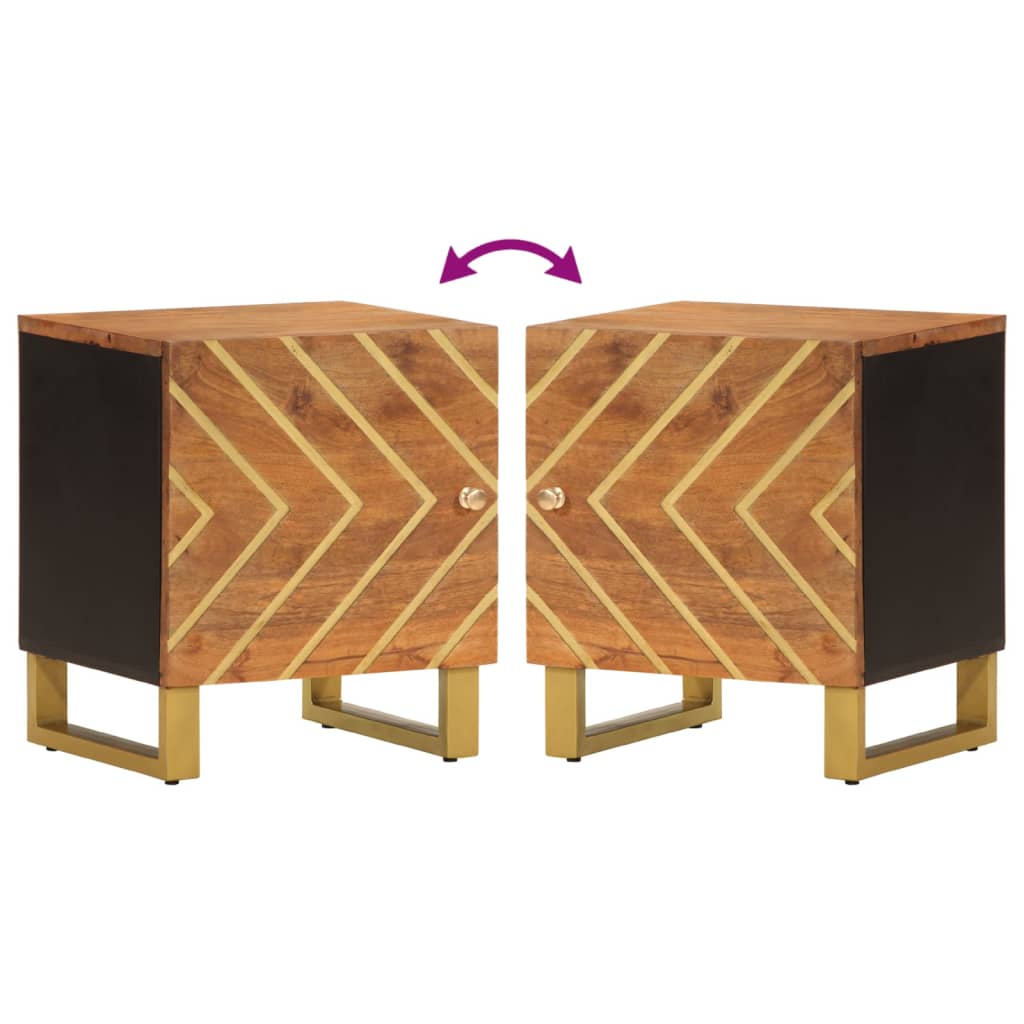 Nachtkastjes Massief Mangohout Bruin En Zwart