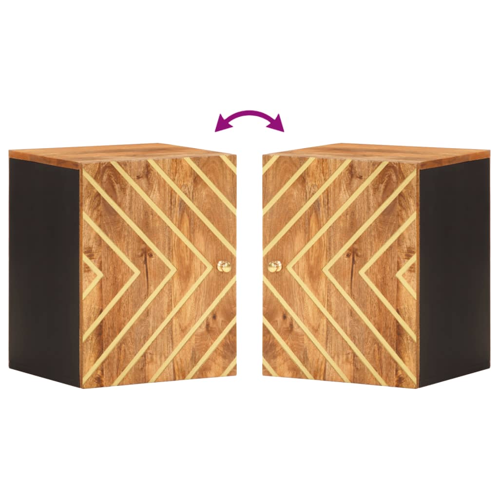 Wastafelkast Massief Mangohout Bruin En Zwart