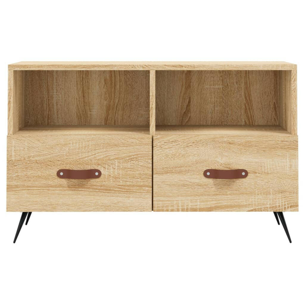 Tv-Meubel 80X36X50 Cm Bewerkt Hout Sonoma Eiken