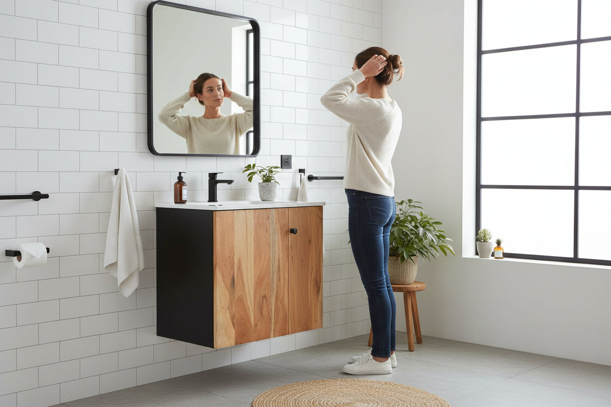 Badkamerwandkast 38X33X48 Cm Massief Acaciahout