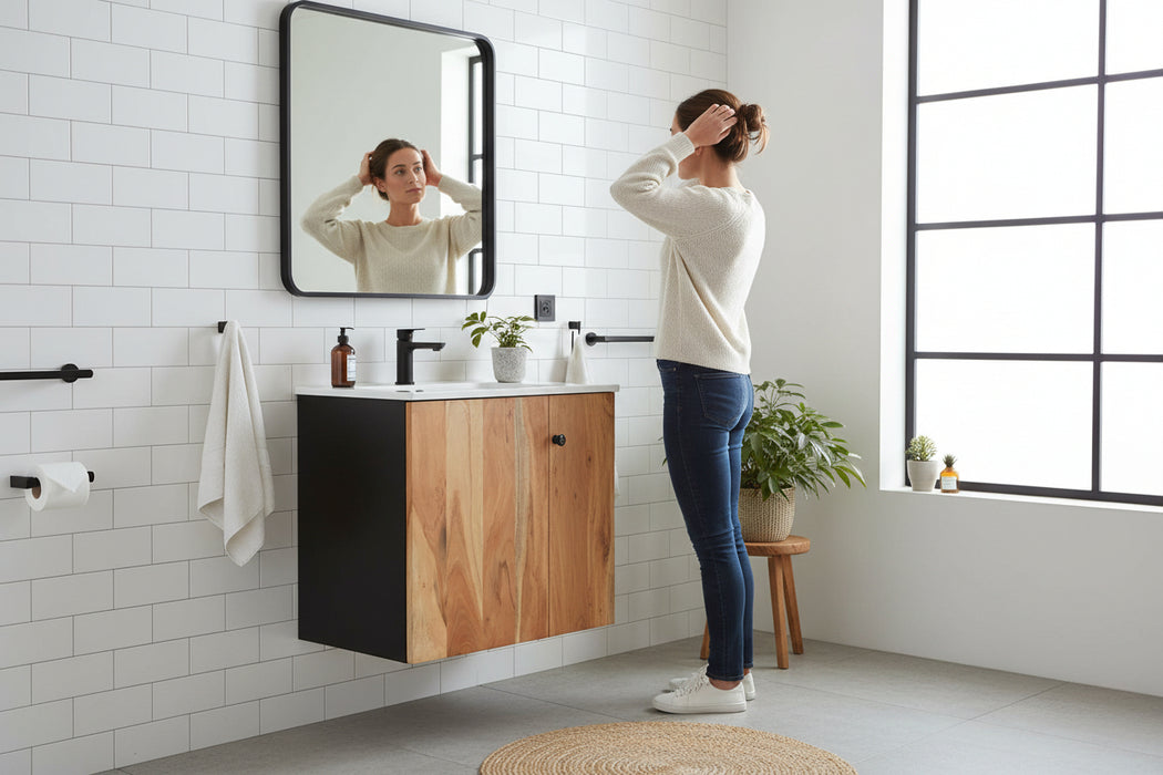 Badkamerwandkast 38X33X48 Cm Massief Acaciahout