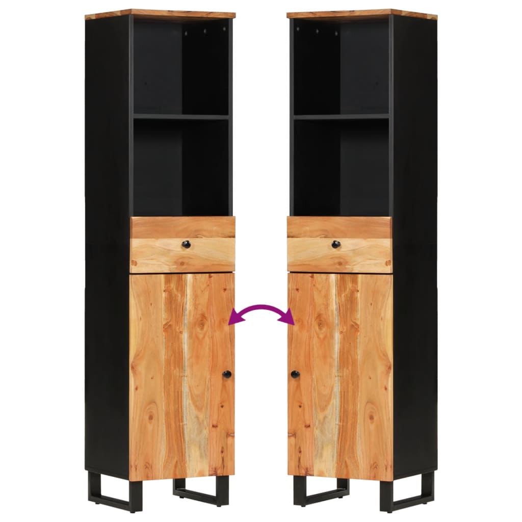 Badkamerwandkast 38X33X160 Cm Massief Acaciahout