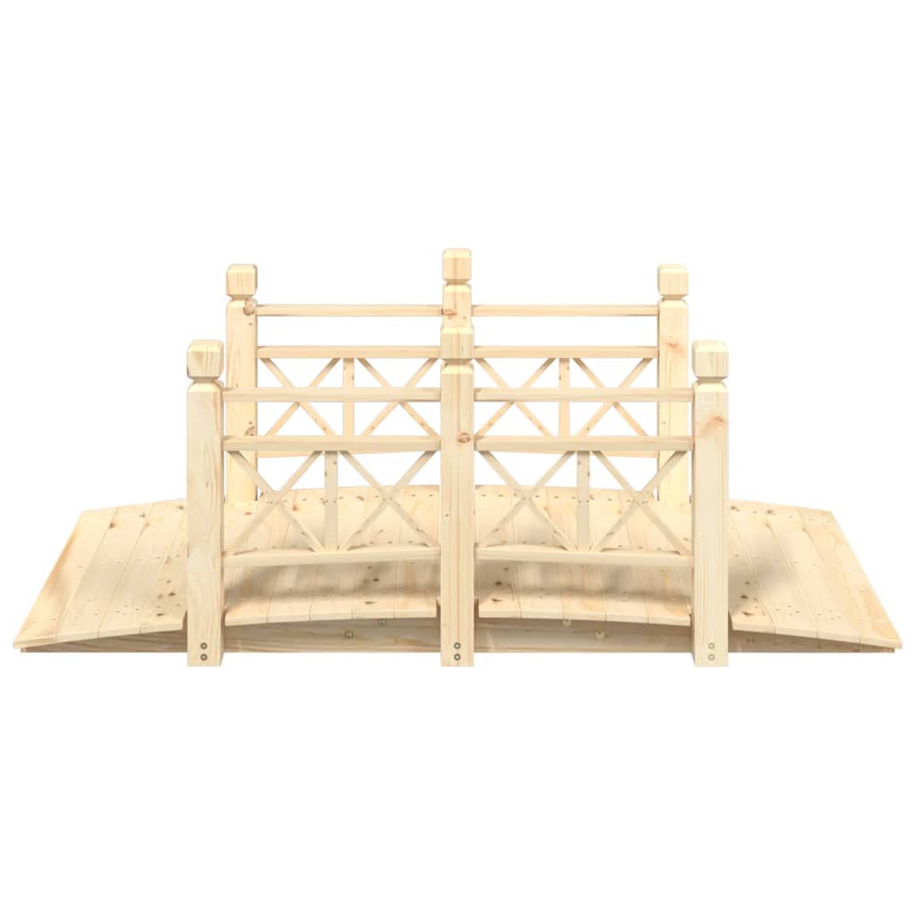 Tuinbrug Met Leuningen 150X67X56 Cm Massief Vurenhout