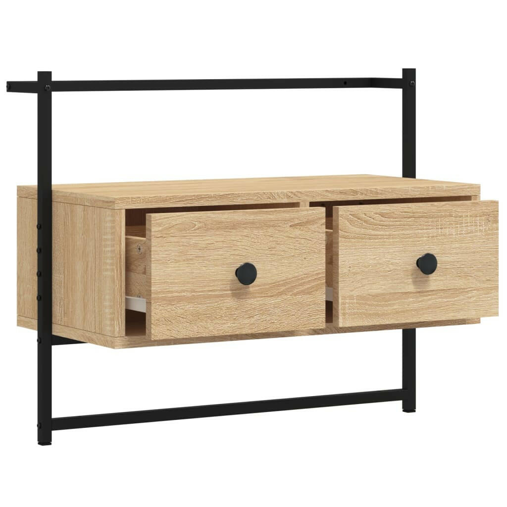 Tv-Meubel Wandgemonteerd 60,5X30X51 Cm Hout Sonoma Eikenkleurig