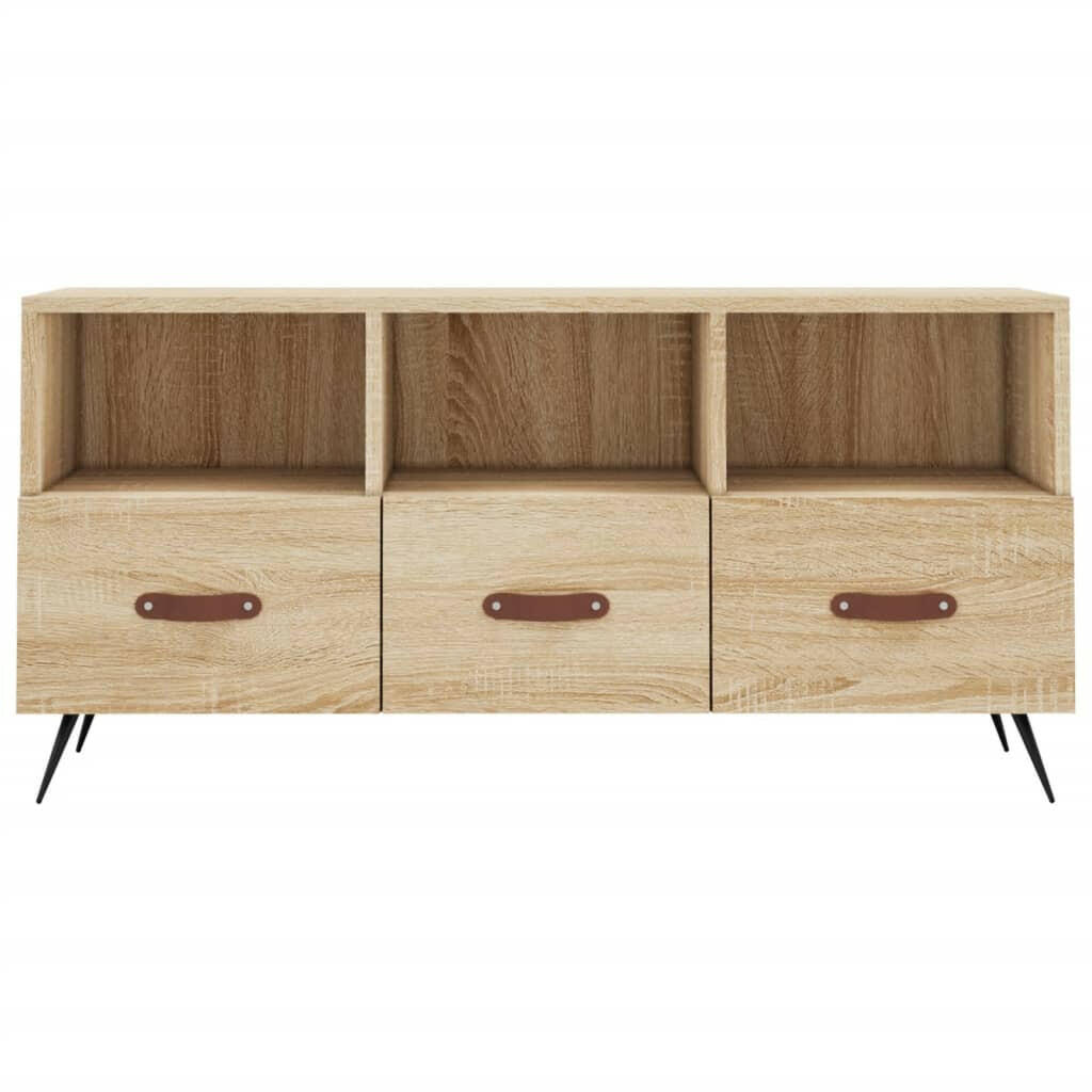 Tv-Meubel 102X36X50 Cm Bewerkt Hout Sonoma Eikenkleurig