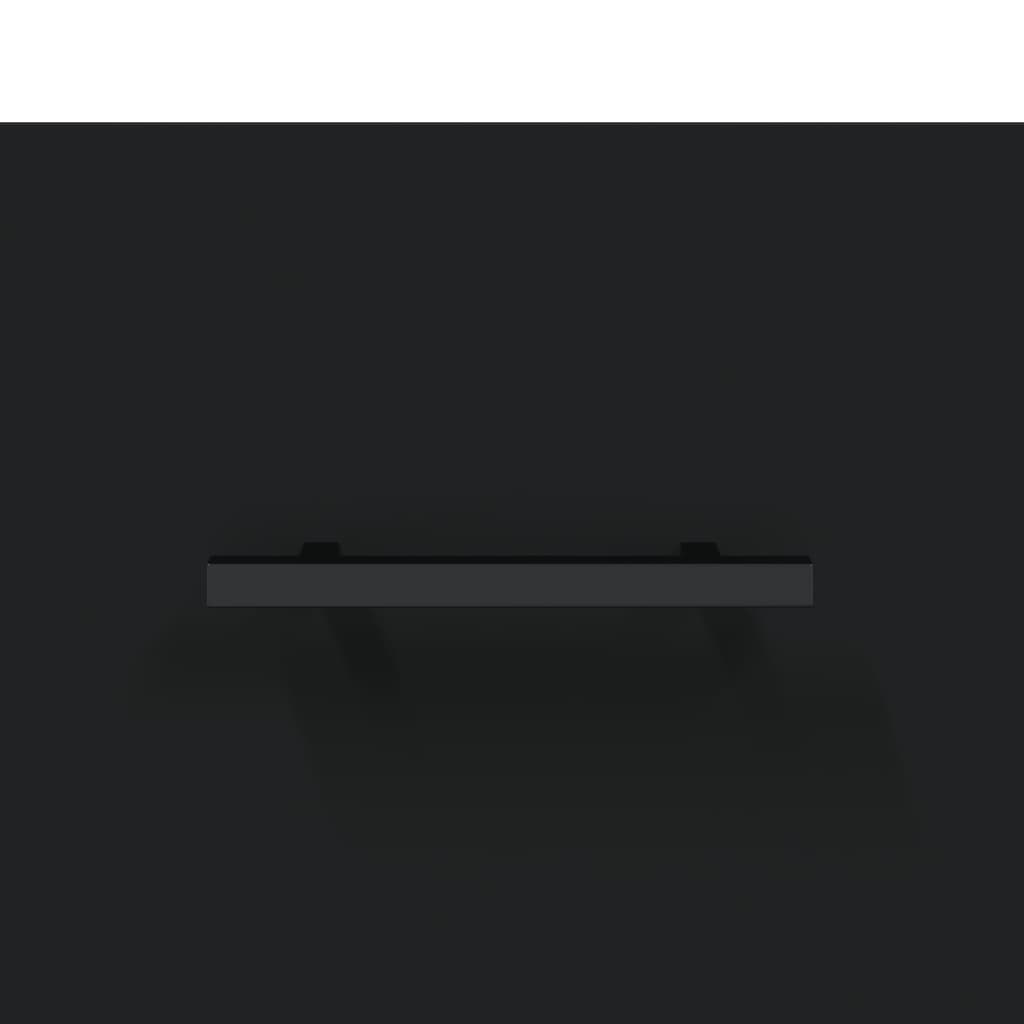 Wandkast 80X36,5X35 Cm Bewerkt Hout Zwart