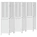 Kamerscherm Met 6 Panelen Massief Paulowniahout Wit