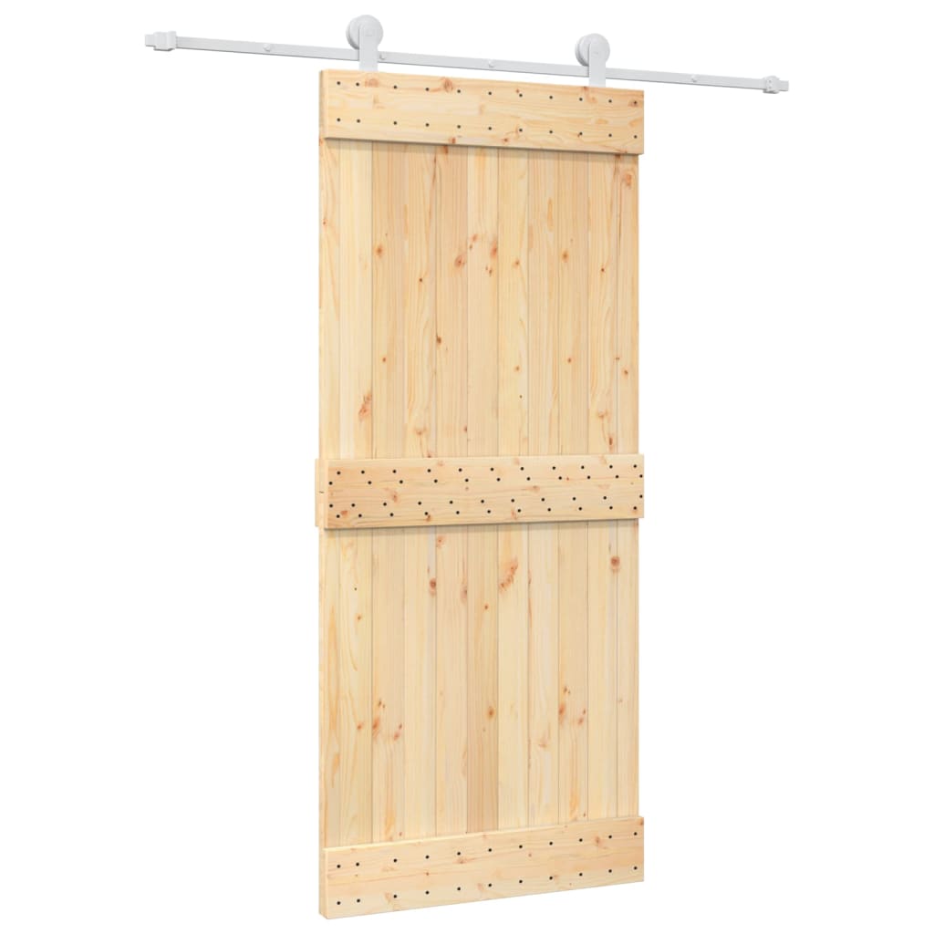 Schuifdeur Met Beslag 90X210 Cm Massief Grenenhout