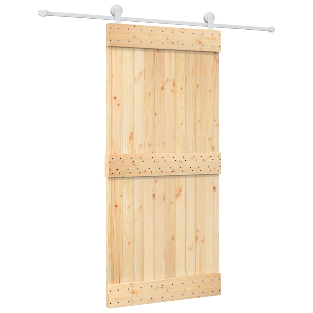 Schuifdeur Met Beslag 95X210 Cm Massief Grenenhout