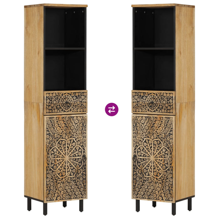 Badkamerkast 38X33X160 Cm Massief Mangohout