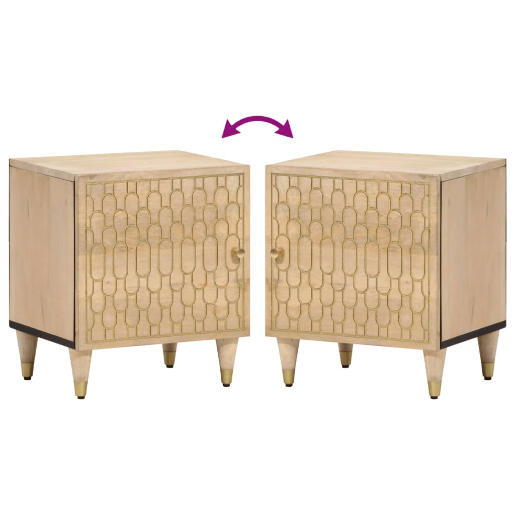 Nachtkastje 40X33X46 Cm Massief Mangohout