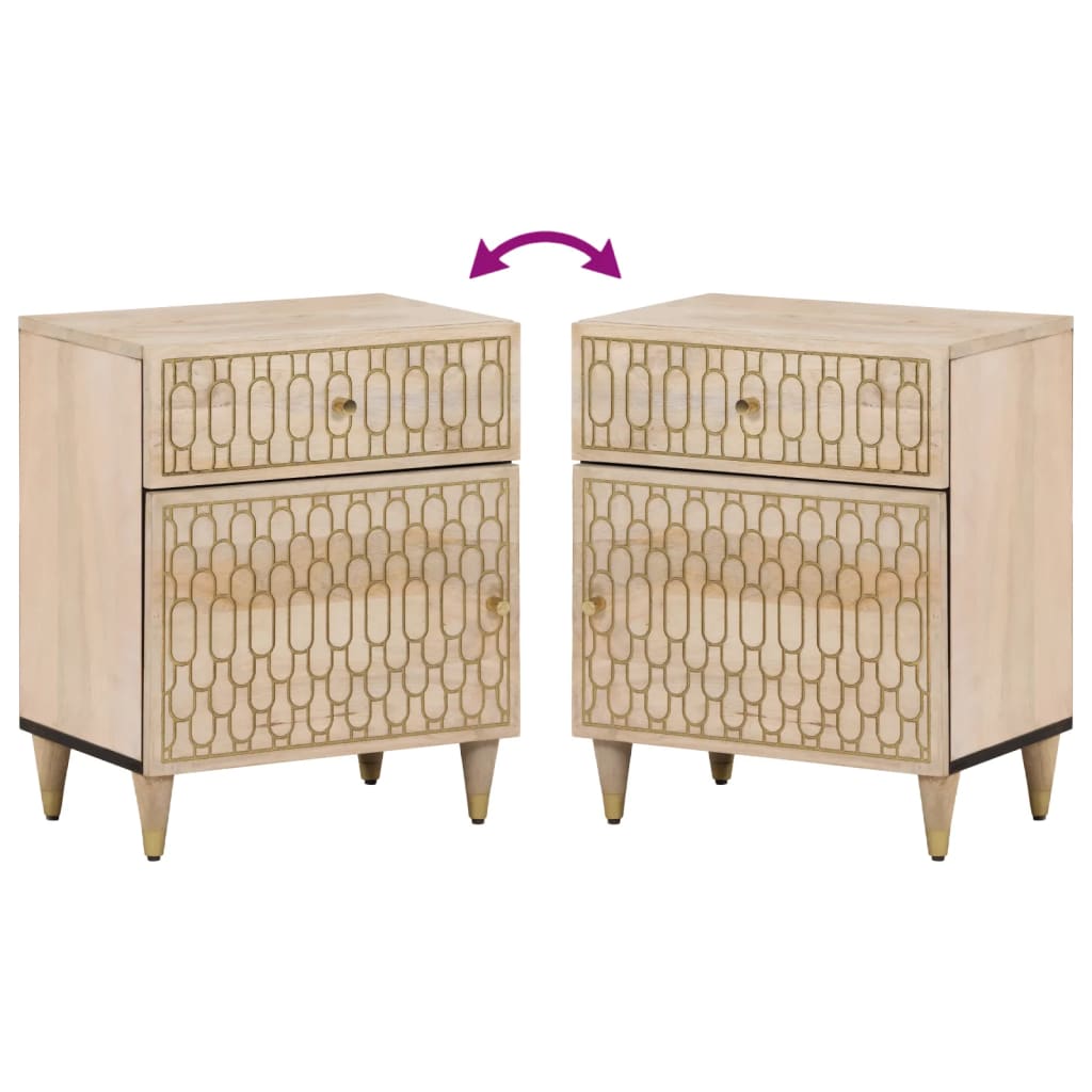 Nachtkastje 50X33X60 Cm Massief Mangohout