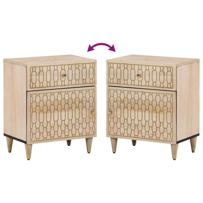 Nachtkastje 50X33X60 Cm Massief Mangohout