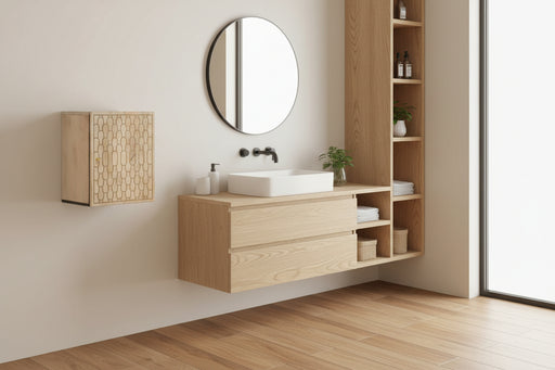 Badkamerwandkast 38X33X48 Cm Massief Mangohout