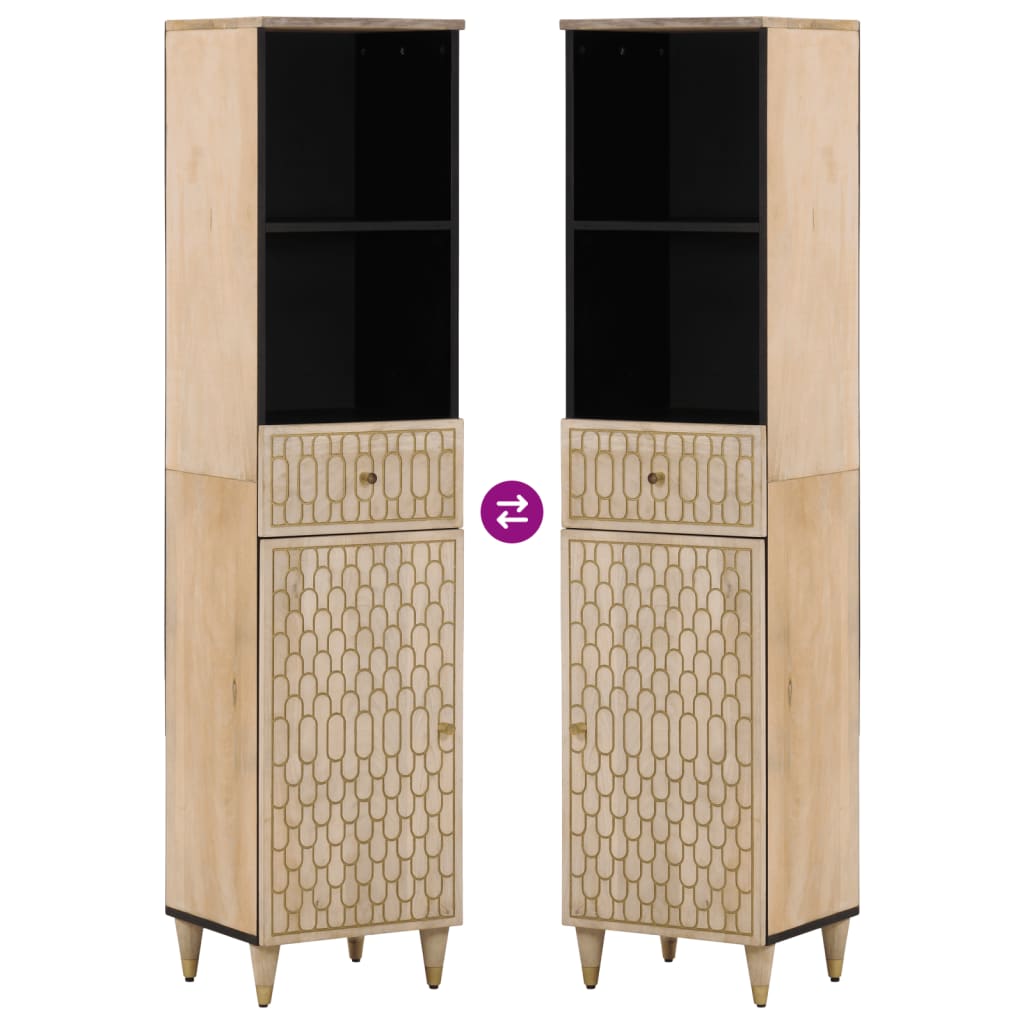 Badkamerkast 38X33X160 Cm Massief Mangohout