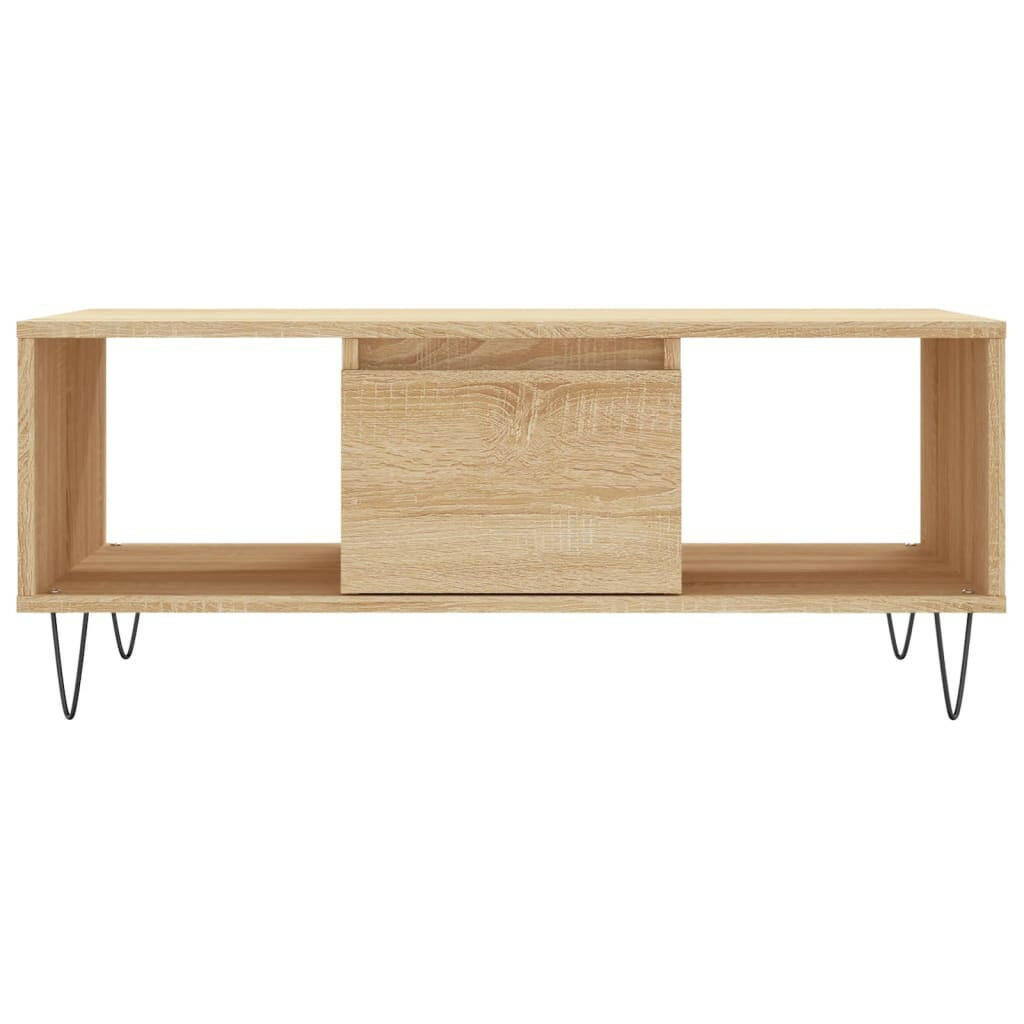 Salontafel 90X50X36,5 Cm Bewerkt Hout Sonoma Eikenkleurig