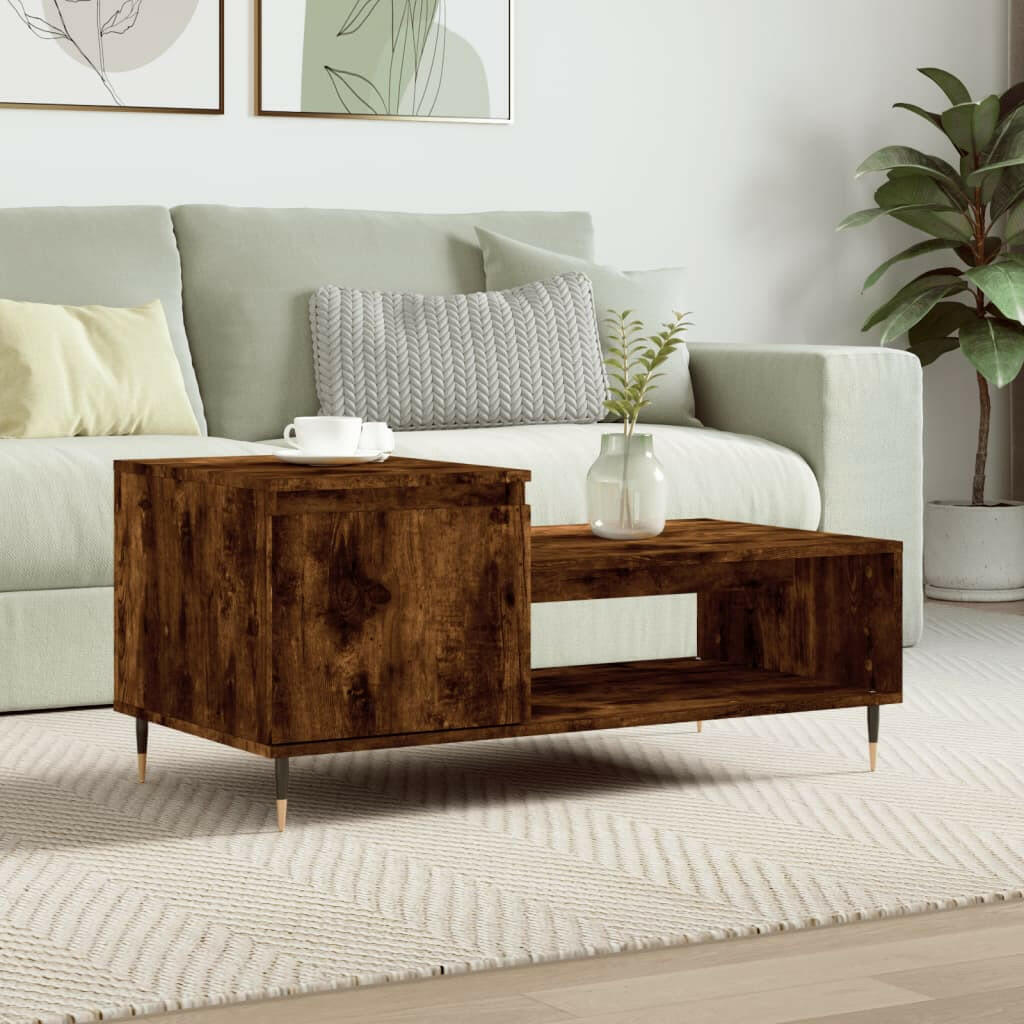 Salontafel 100X50X45 Cm Bewerkt Hout Sonoma Eikenkleurig