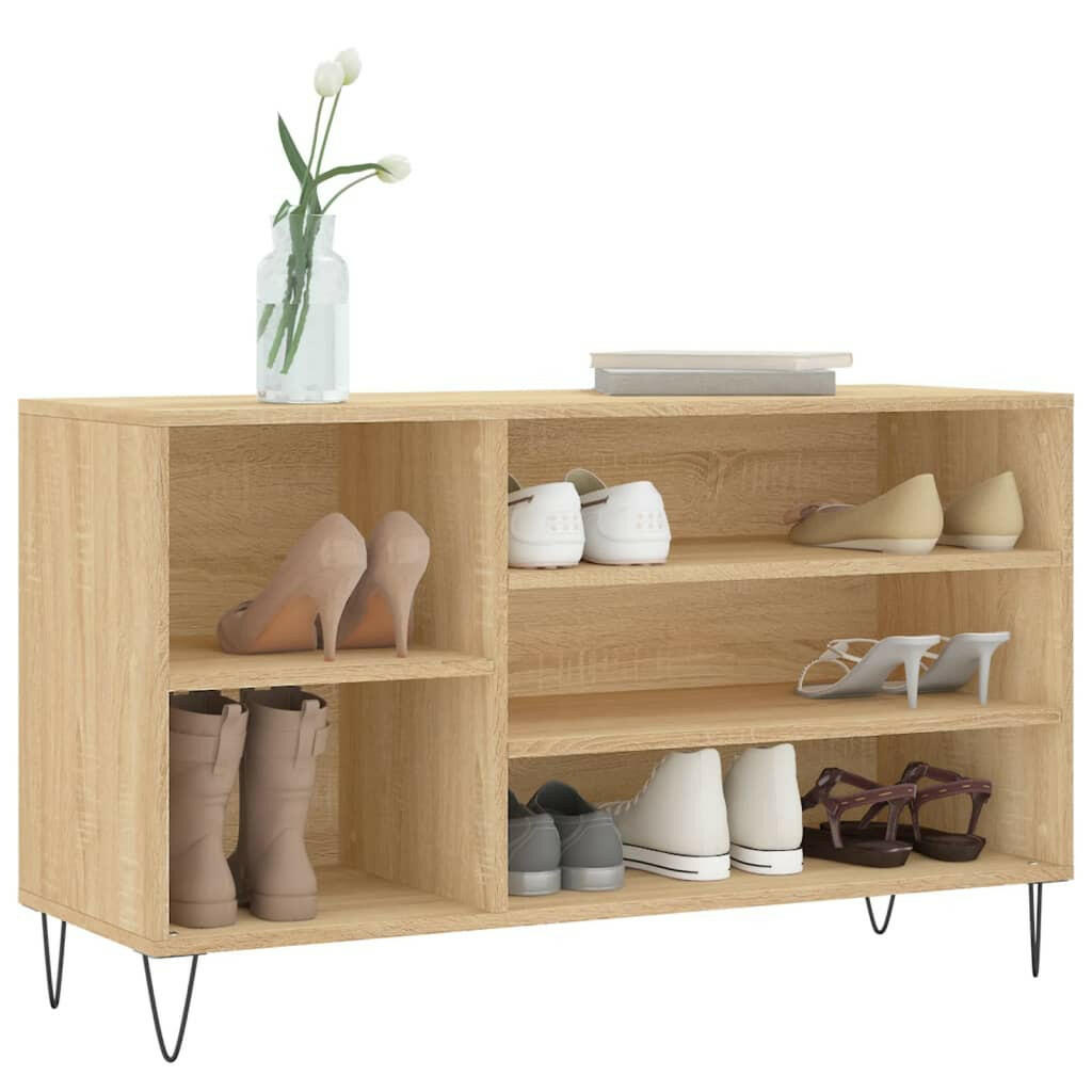 Schoenenkast 102X36X60 Cm Bewerkt Hout Sonoma Eikenkleurig