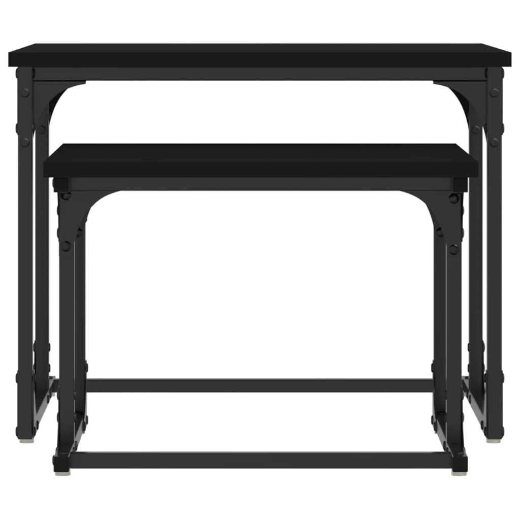 2-Delige Salontafelset Bewerkt Hout