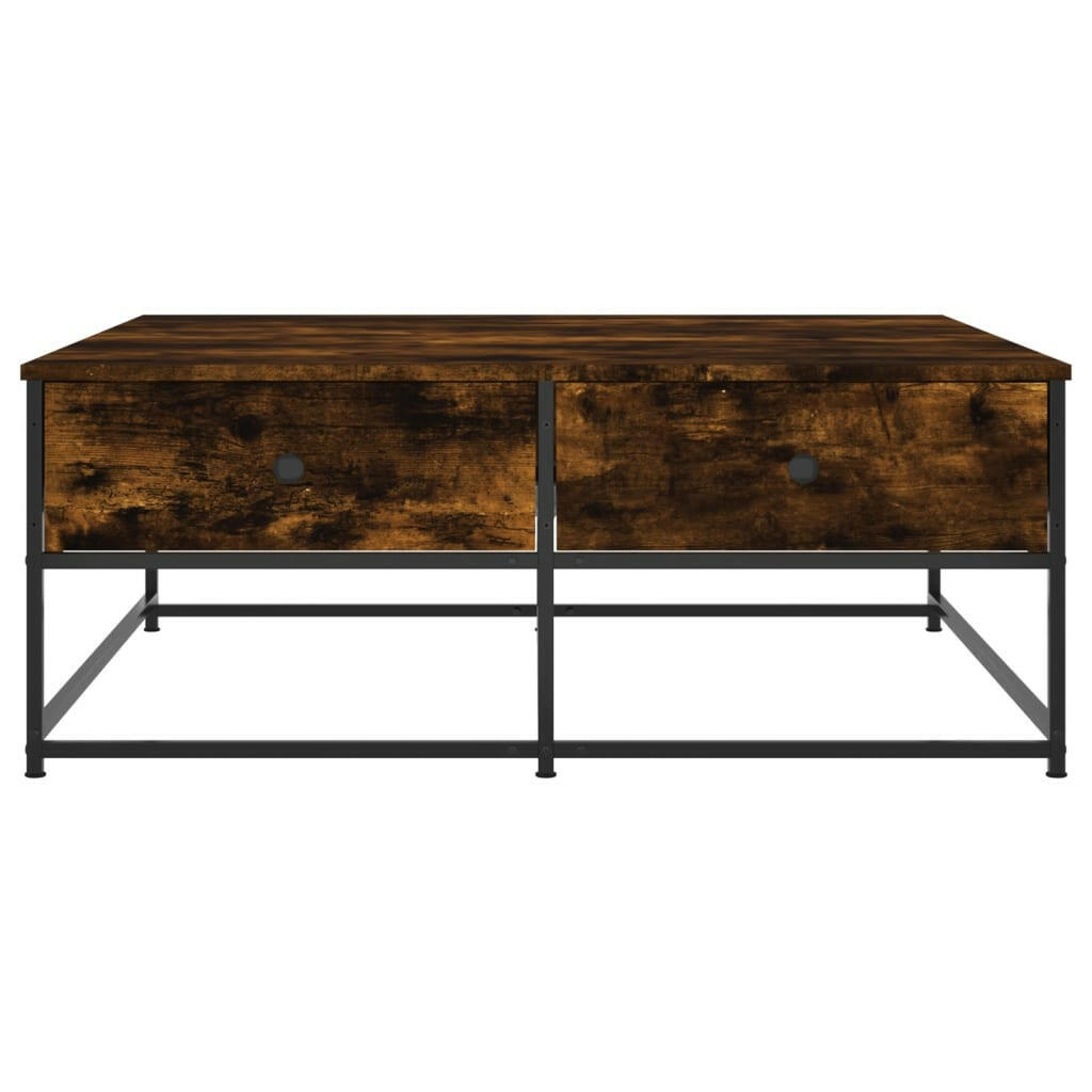 Salontafel 100X99X40 Cm Bewerkt Hout Gerookt Eikenkleurig