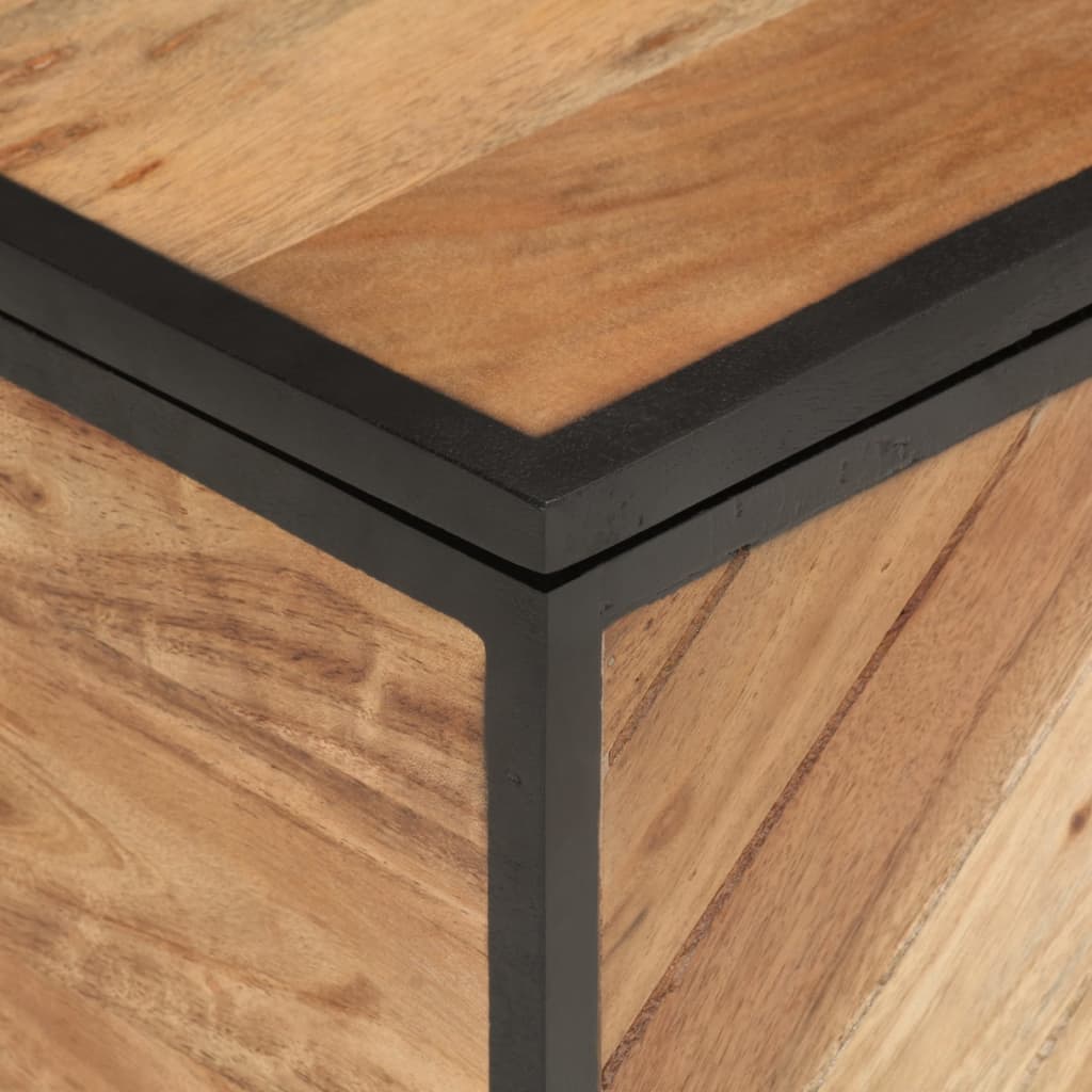 Opbergbox 60X30X30 Cm Massief Acaciahout En Ijzer