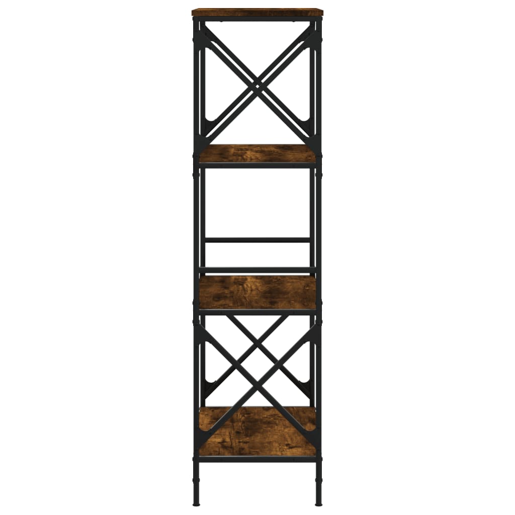 Boekenkast 4-Laags Bewerkt Hout Kleur