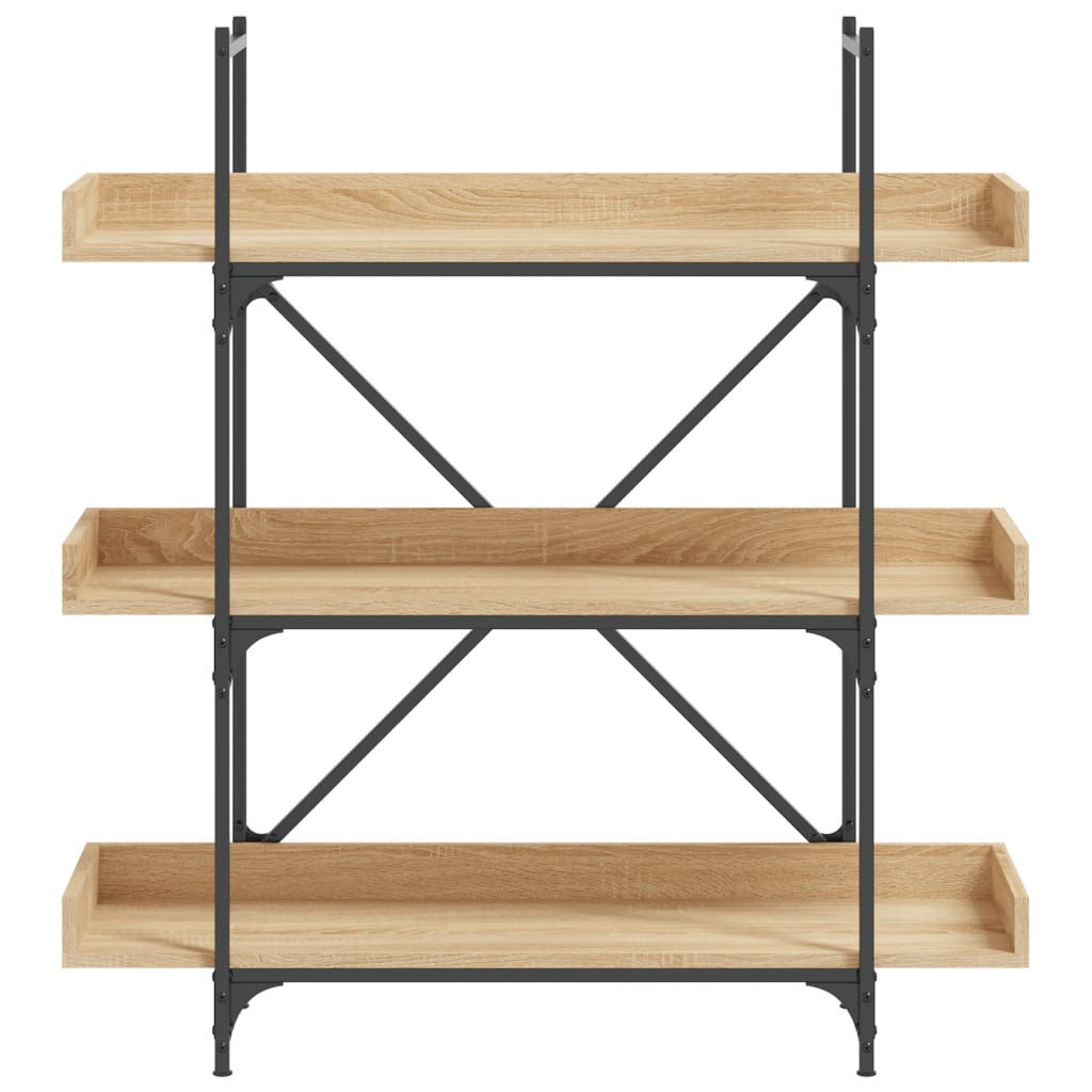 Boekenkast 3-Laags 100X33X108,5 Cm Bewerkt Hout Sonoma Eiken