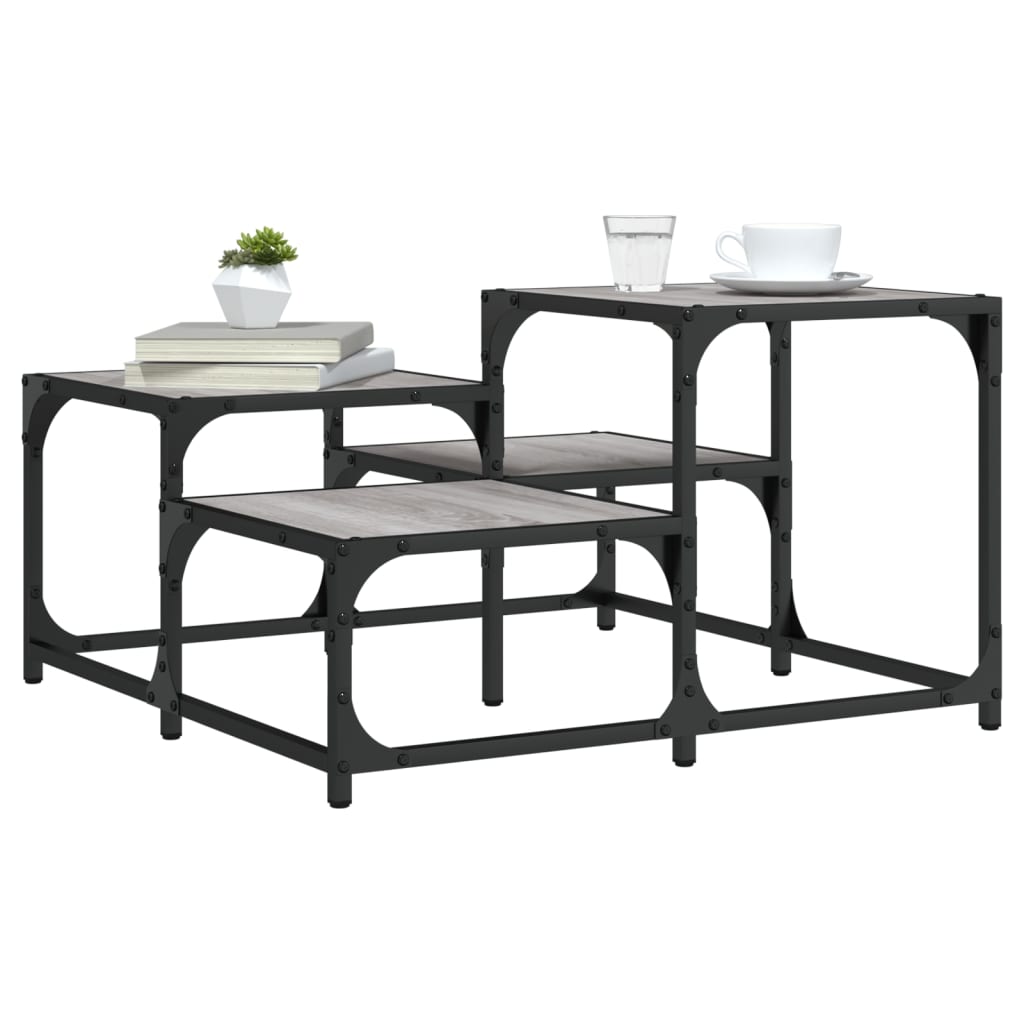 Salontafel 87,5X87,5X40 Cm Bewerkt Hout Sonoma Eikenkleurig