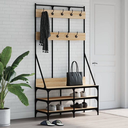 Kledingrek Met Schoenenrek 00X40X84 Cm Bruineikenkleurig