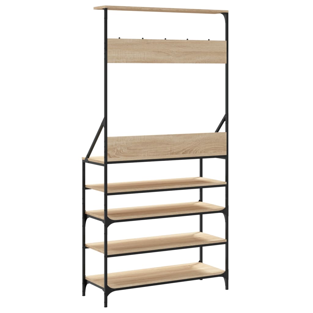 Kledingrek Met Schoenenrek Kleurig Sonoma Eiken