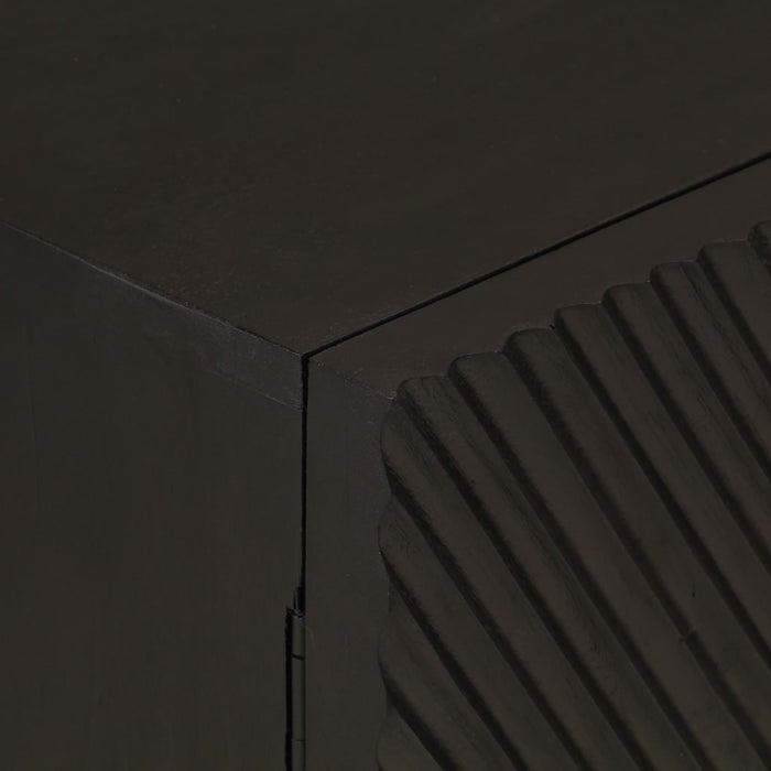 Dressoir 55X30X76 Cm Massief Mangohout En Ijzer Zwart