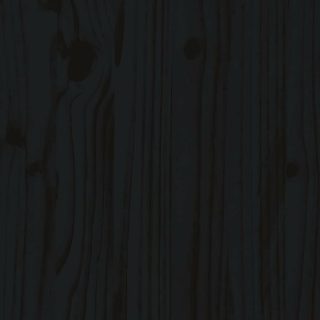 Kinderhoogslaper Met Ladder 90X200 Cm Massief Grenenhout Zwart