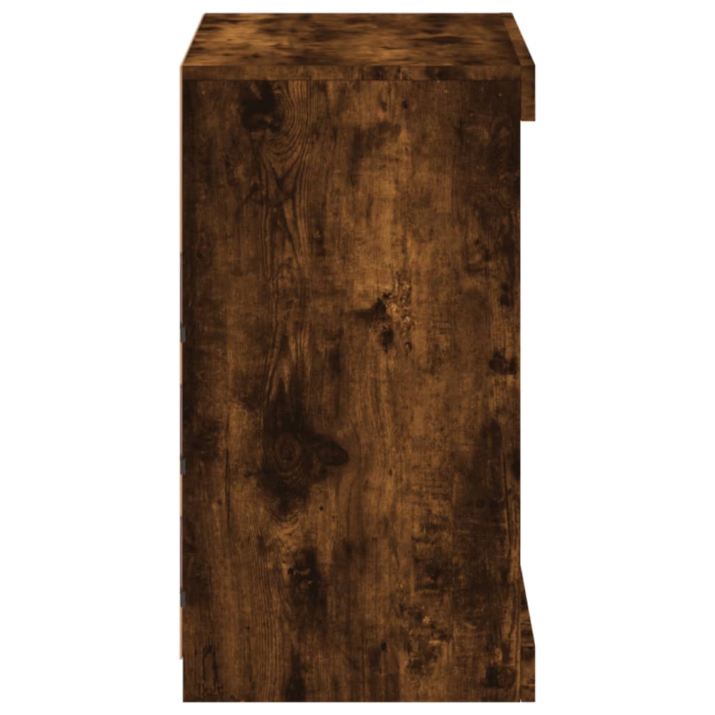 Dressoir Met Led-Verlichting 60,5X37X67 Cm Gerookt Eikenkleur