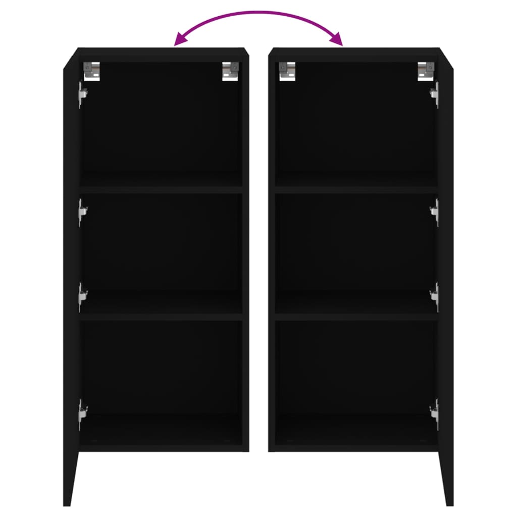 Tv-Wandmeubel 40,5X30X90 Cm Bewerkt Hout Zwart