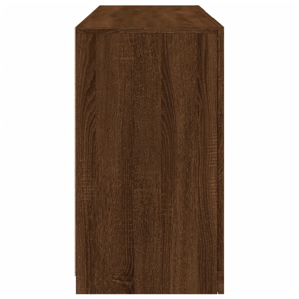 Dressoir Met Led-Verlichting 123X37X67 Cm Bruineikenkleurig