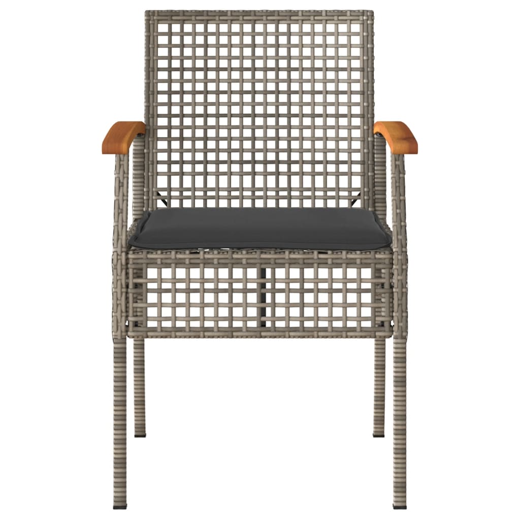 Tuinstoelen Met Kussens Poly Rattan En Acaciahout Grijs