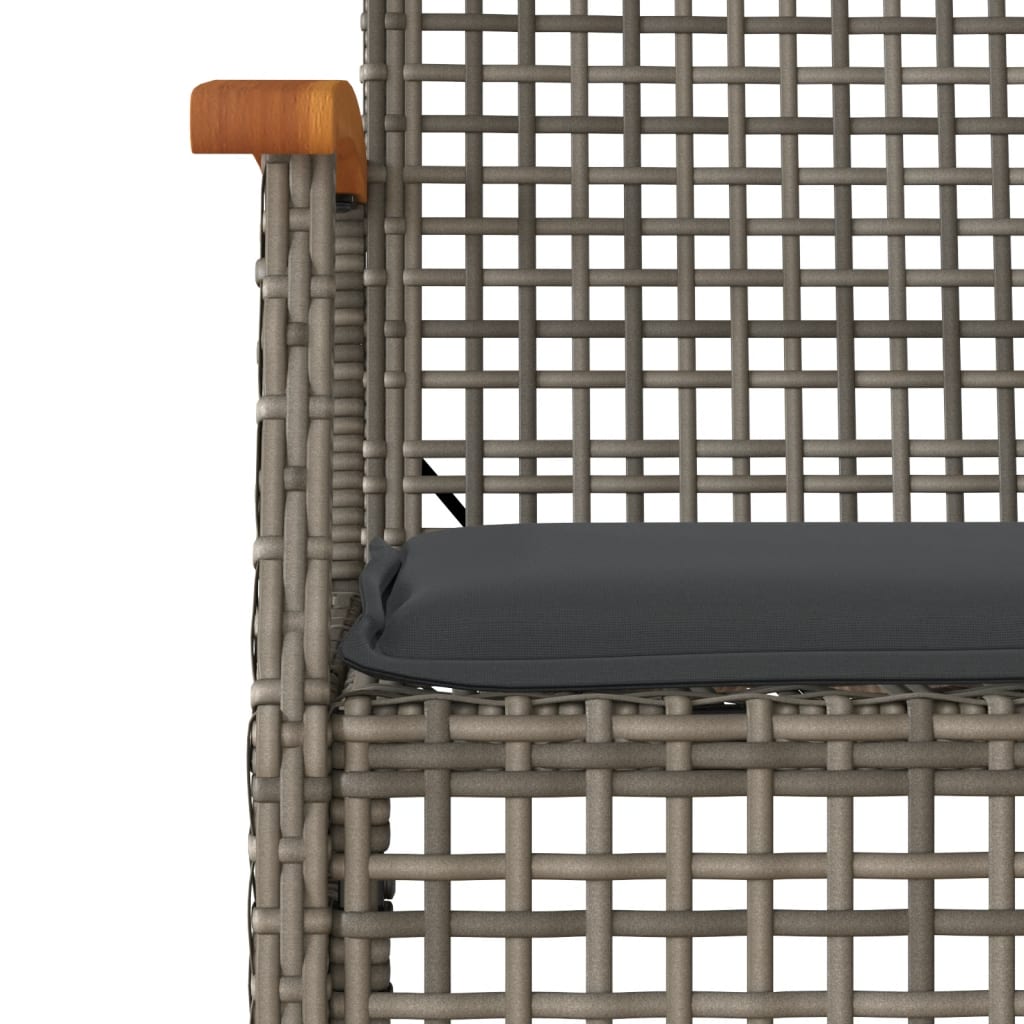 Tuinstoelen Met Kussens Poly Rattan En Acaciahout Grijs