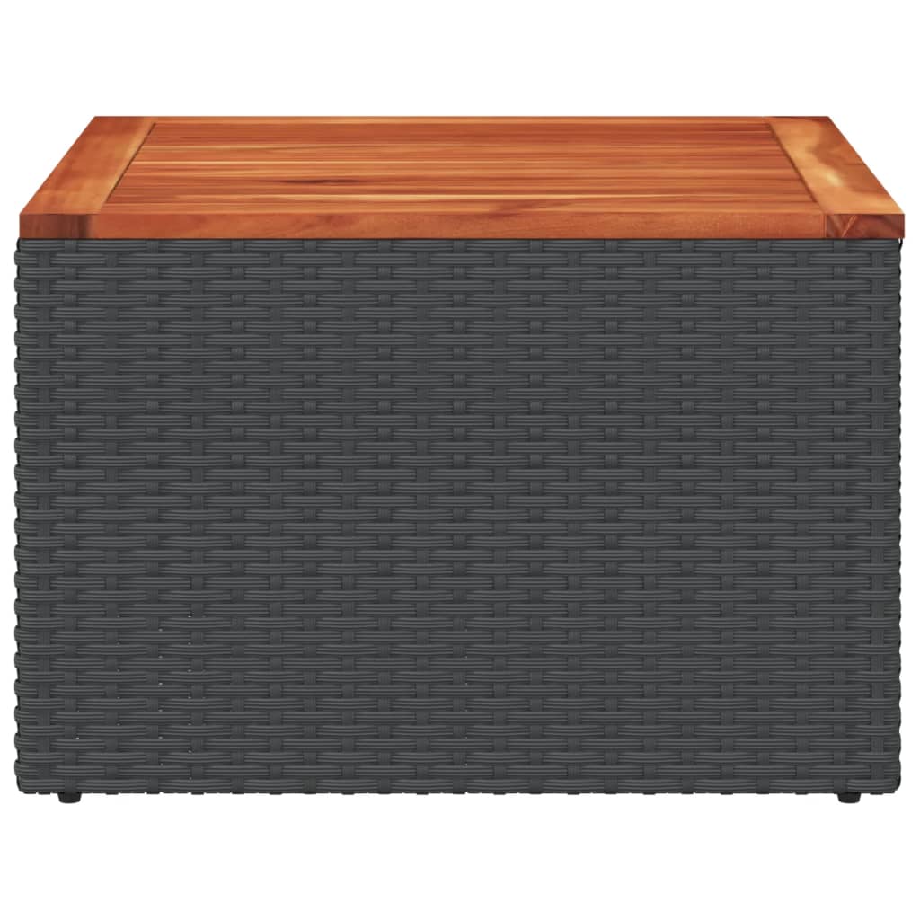 Tuintafel 55X55X37 Cm Poly Rattan En Acaciahout Zwart
