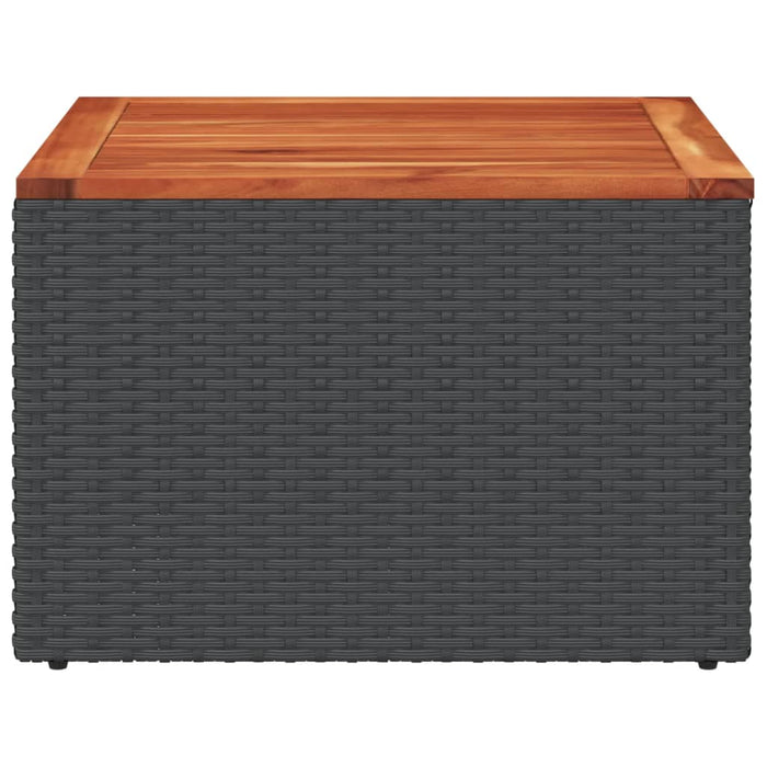 Tuintafel 55X55X37 Cm Poly Rattan En Acaciahout Zwart