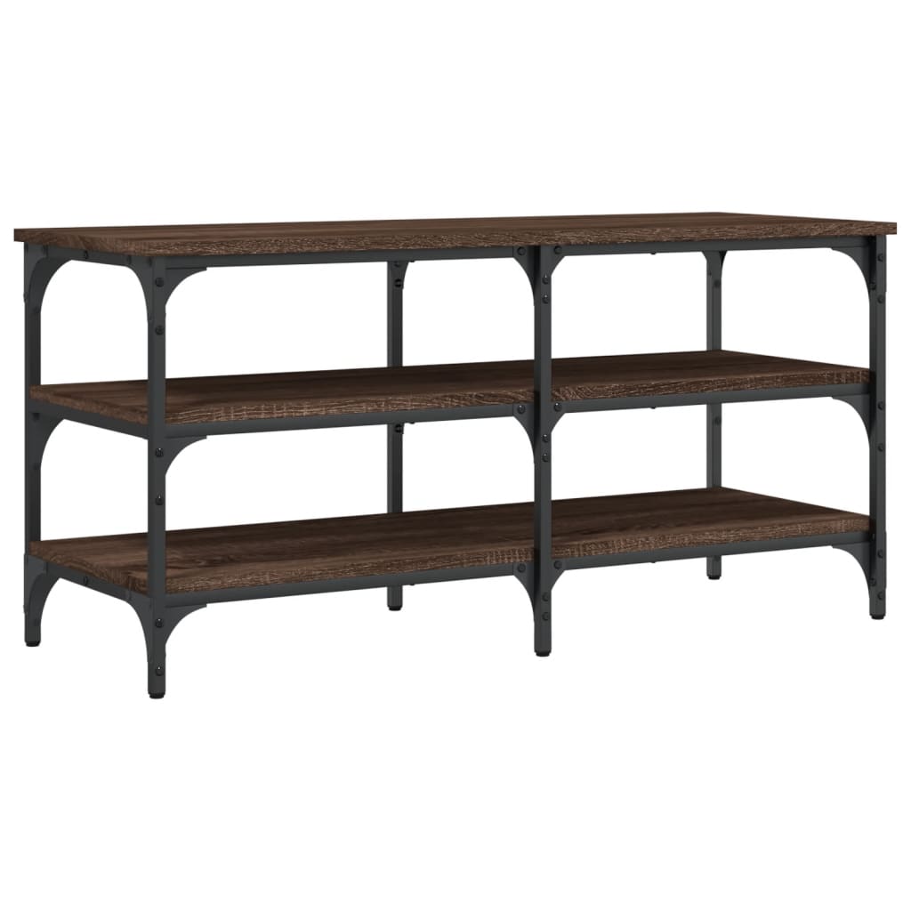 Schoenenbankje 100X38,5X49 Cm Bewerkt Hout Bruineikenkleurig