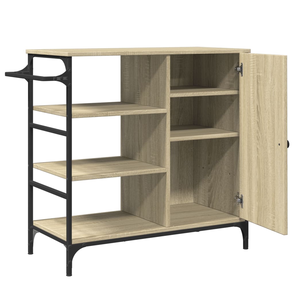 Keukentrolley 87,5X38,5X84,5 Cm Bewerkt Hout Kleur