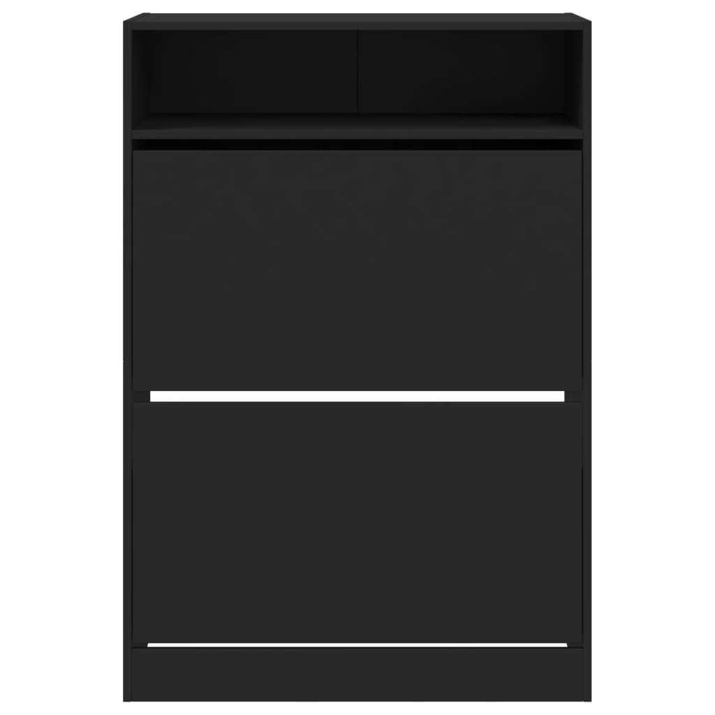 Schoenenkast Met 2 Klaplades Zwart