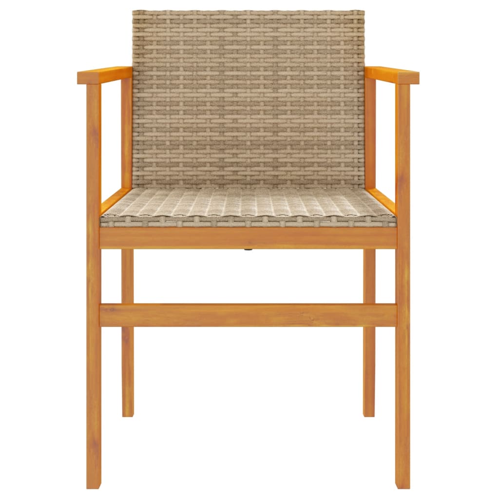 Tuinstoelen 2 St Poly Rattan En Massief Hout