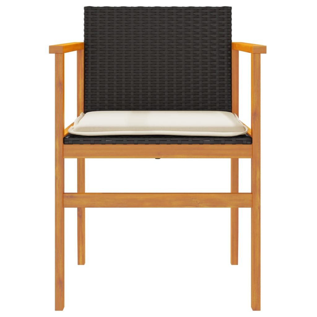 Tuinstoelen 2 St Met Kussens Poly Rattan En Massief Hout