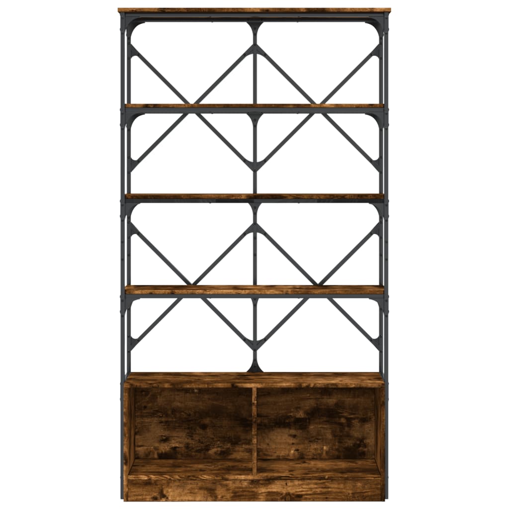 Boekenkast 100X26X180 Cm Bewerkt Hout En Metaal