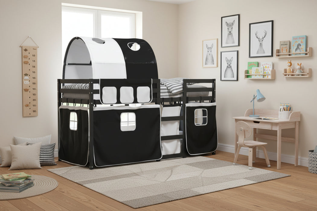 Stapelbed Met Gordijnen Grenenhout